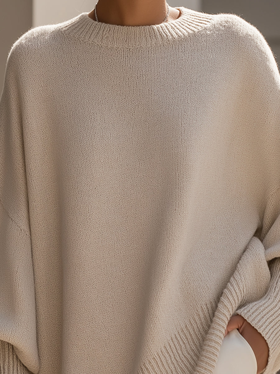 Mirevia - Maglione Oversize con Scollo Ampio