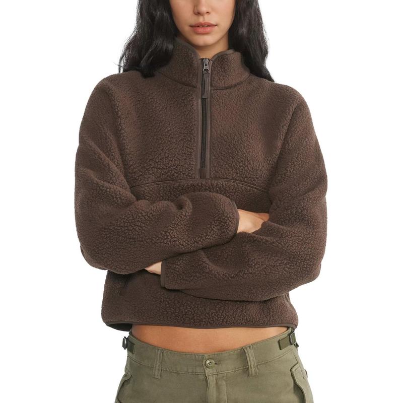 Gemma - Pullover Corto in Pile con Mezza Zip
