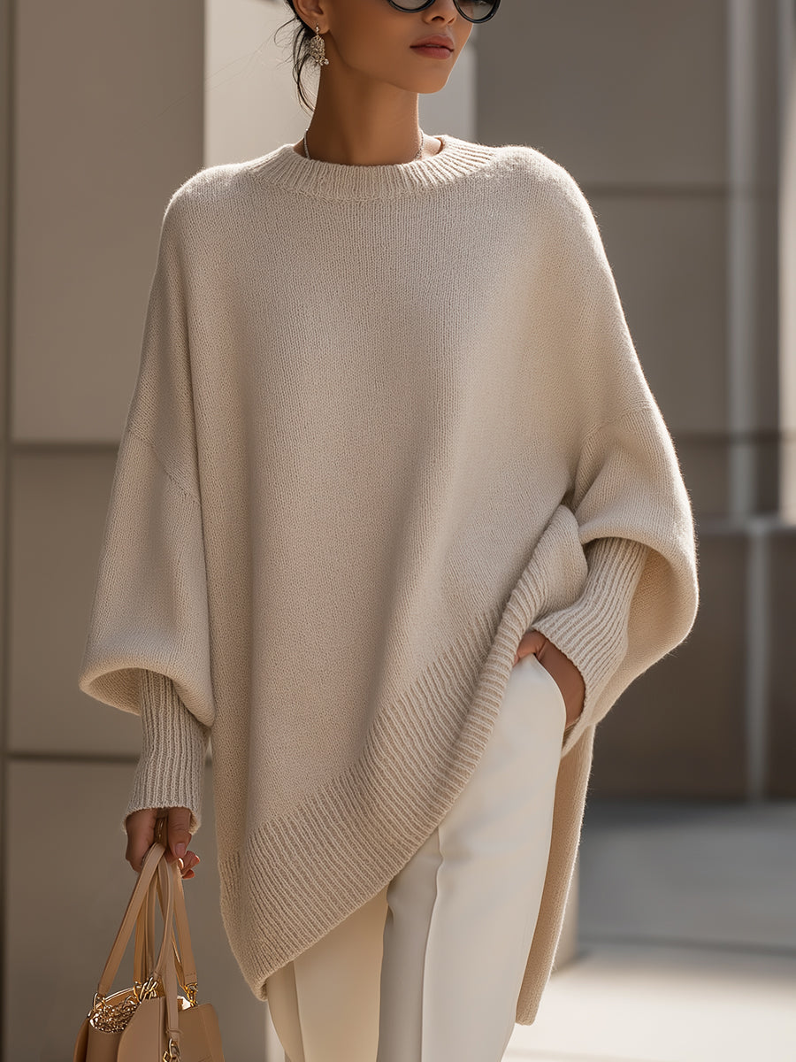 Mirevia - Maglione Oversize con Scollo Ampio