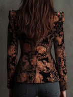 Bronzella - Blazer Floreale Nero e Bronzo