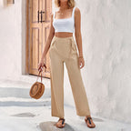 Brisella - Pantaloni Palazzo con Nodo Laterale