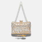 Partenia - Pochette Gioiello Dorata con Ricami