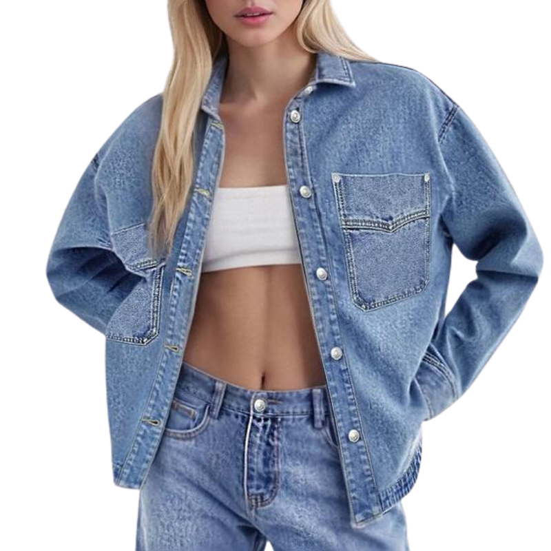 Ersilia - Giacca di Jeans Vintage dal Taglio Ampio