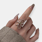Rosalba - Anello Floreale Bicolore Regolabile