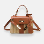 Emanuela - Borsa Intrecciata con Dettagli in Pelle
