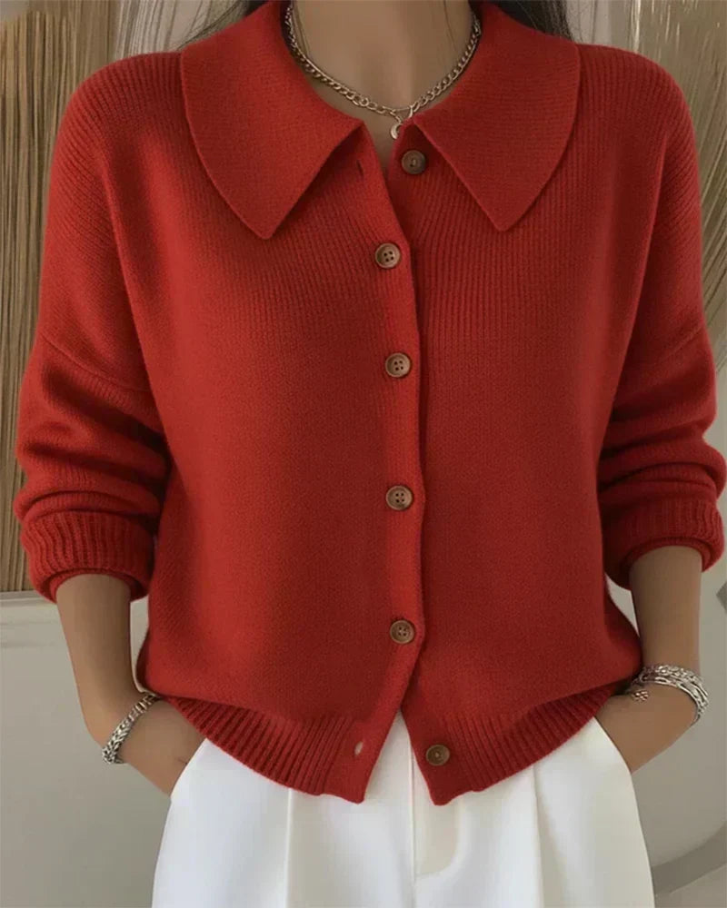 Calissene - Cardigan con Collo a Camicia