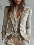 Alessina - Blazer Avorio con Ricami Dorati