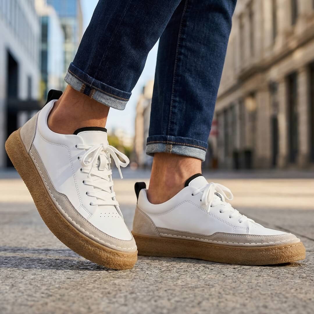 Esvelio - Sneakers in Pelle con Cuciture Artigianali