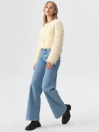 Frangeline - Cardigan in Maglia con Frange