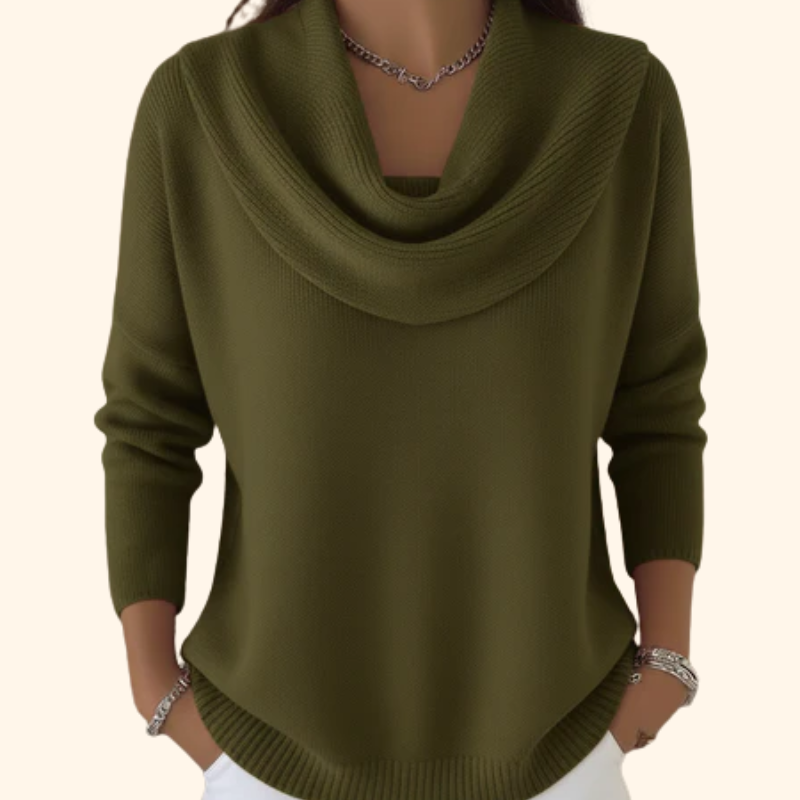 Evandria - Maglione con Collo Drappeggiato