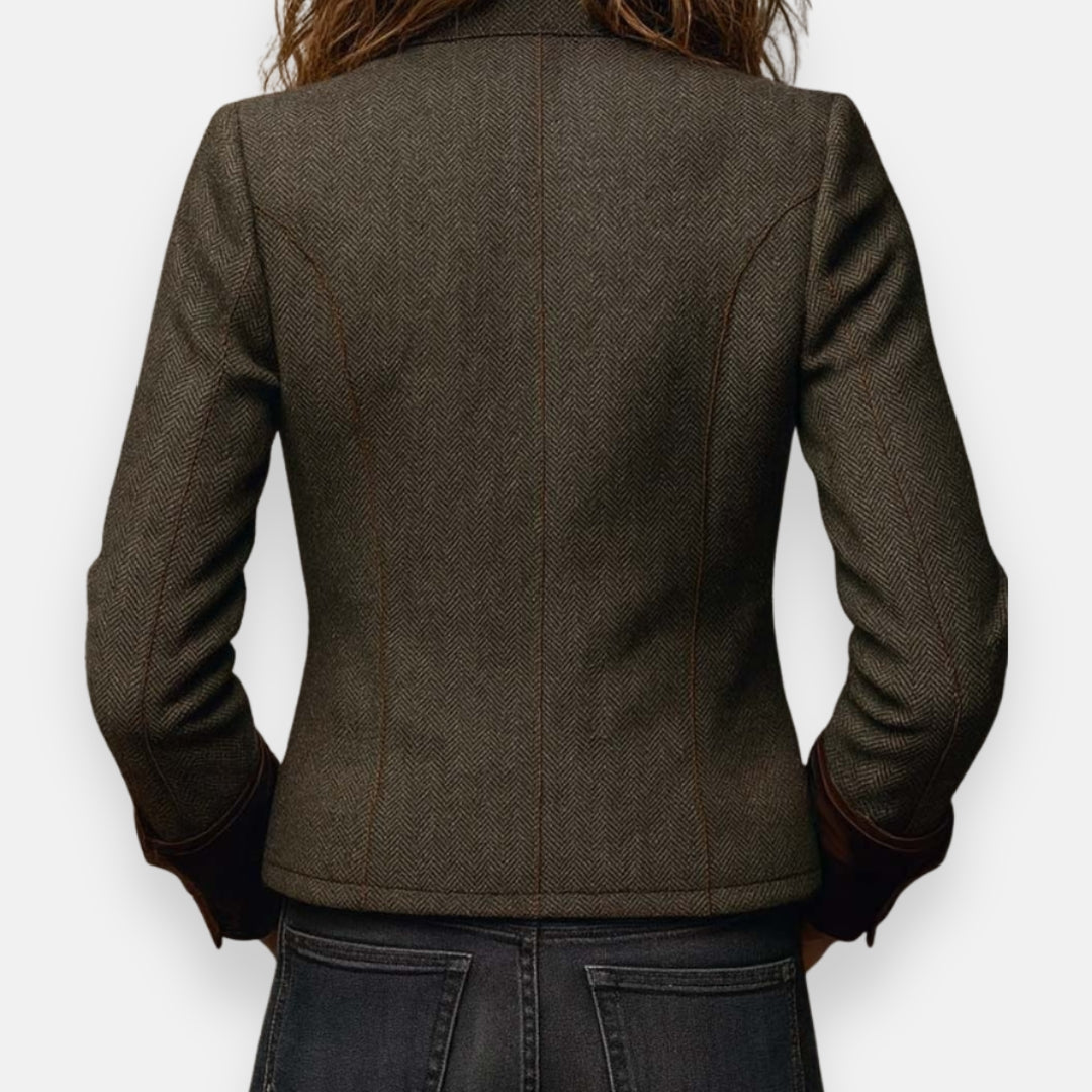 Azalienne - Cappotto con Dettagli in Velluto