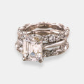 Livia - Anello Triplo con Zircone Rettangolare