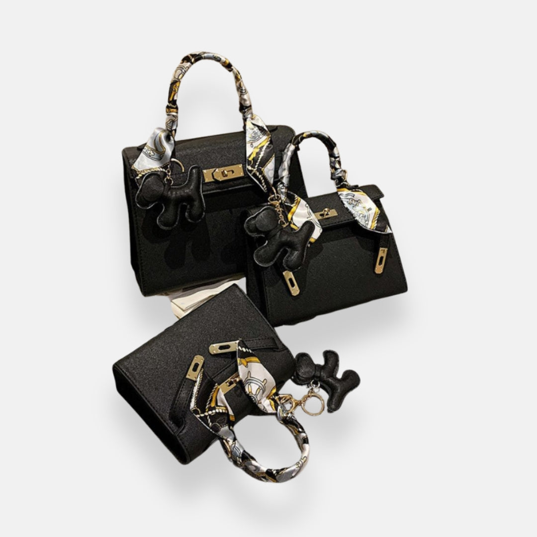 Perla - Borsa Strutturata con Foulard e Charm