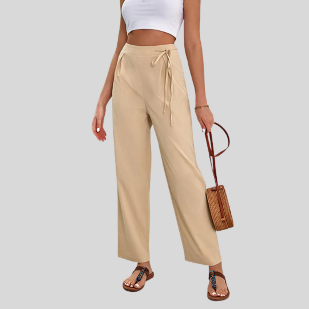 Brisella - Pantaloni Palazzo con Nodo Laterale
