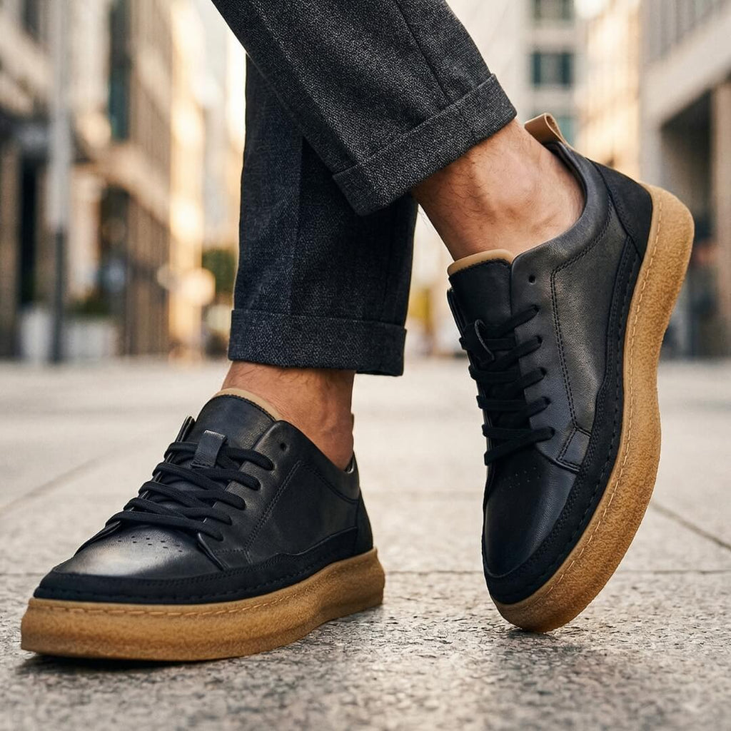 Esvelio - Sneakers in Pelle con Cuciture Artigianali