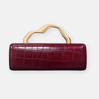 Mirabella - Pochette Effetto Coccodrillo con Manico Scultoreo