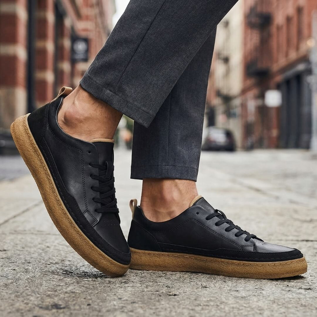 Esvelio - Sneakers in Pelle con Cuciture Artigianali