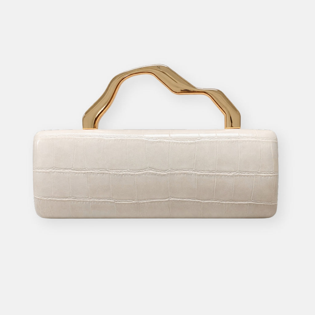 Mirabella - Pochette Effetto Coccodrillo con Manico Scultoreo