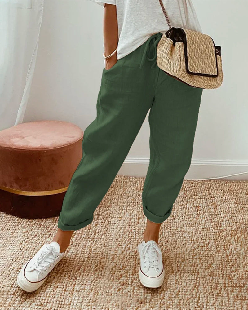 Flarisse - Pantaloni Fluidi con Vita Morbida