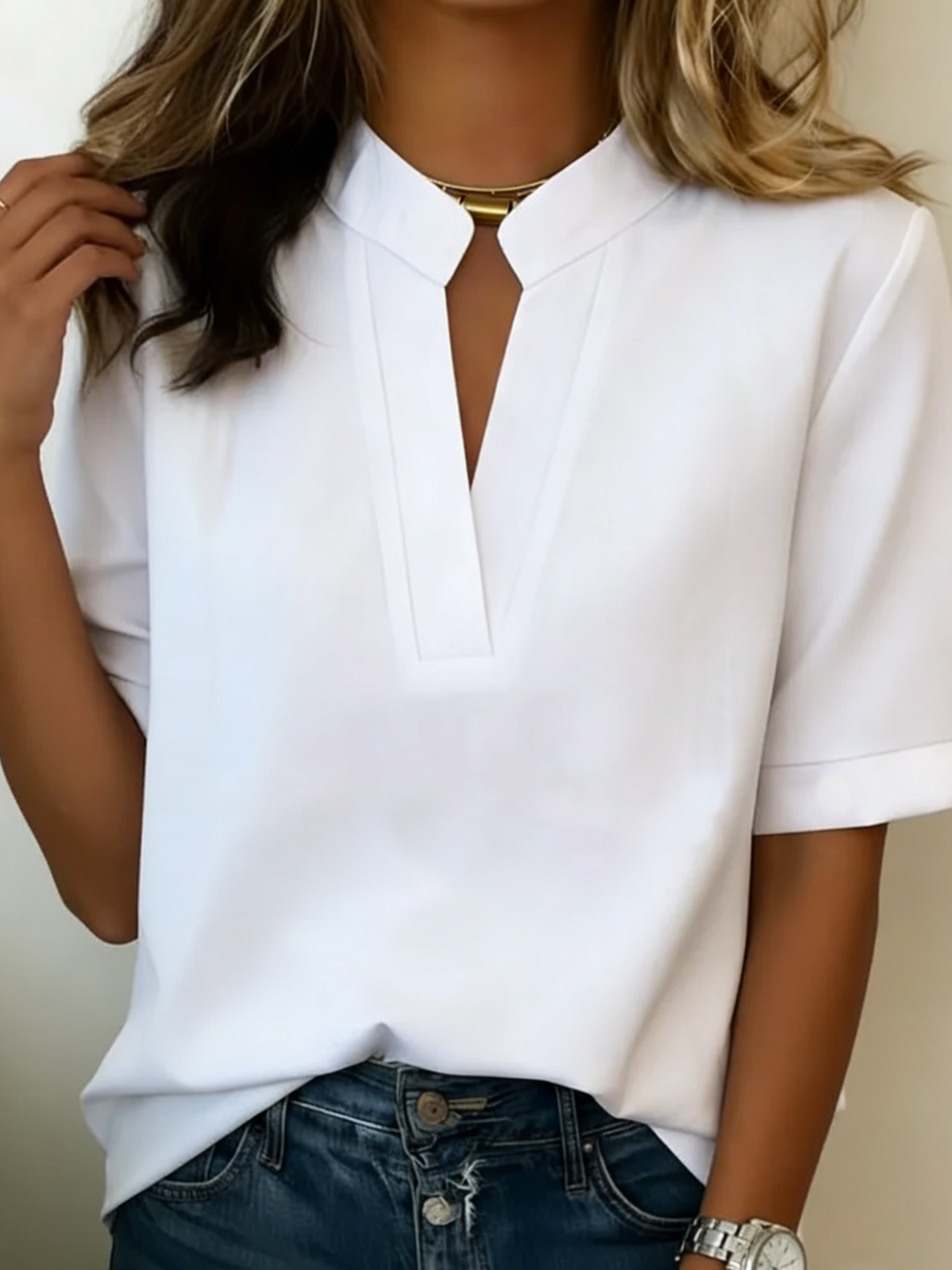 Isadora — Blusa elegante con colletto raffinato