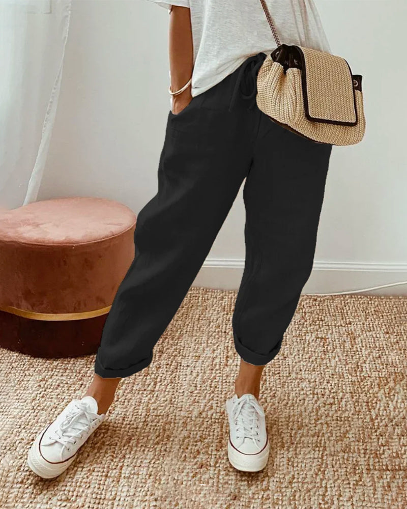 Flarisse - Pantaloni Fluidi con Vita Morbida