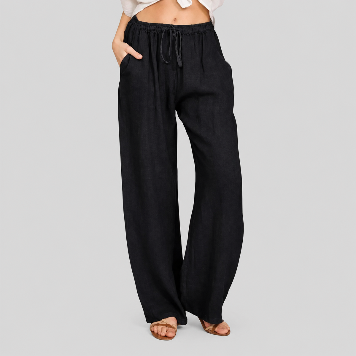 Almerina - Pantaloni Leggeri in Stile Mediterraneo