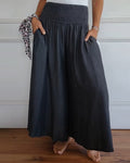Malveria - Pantaloni Palazzo con Vita Elasticizzata