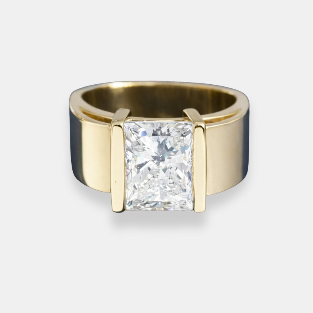 Vittorina - Anello Ampio con Zircone Rettangolare