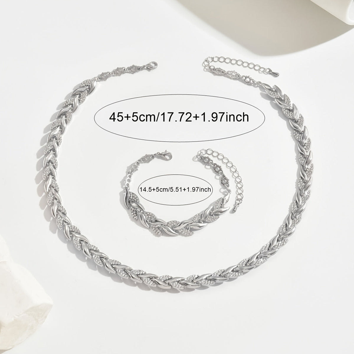 Ondina - Set Collana e Bracciale con Motivo a Coda di Pesce
