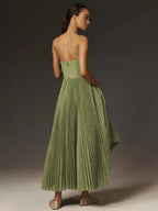 Aurevienne - Abito Midi in Tulle con Corpetto Plissettato