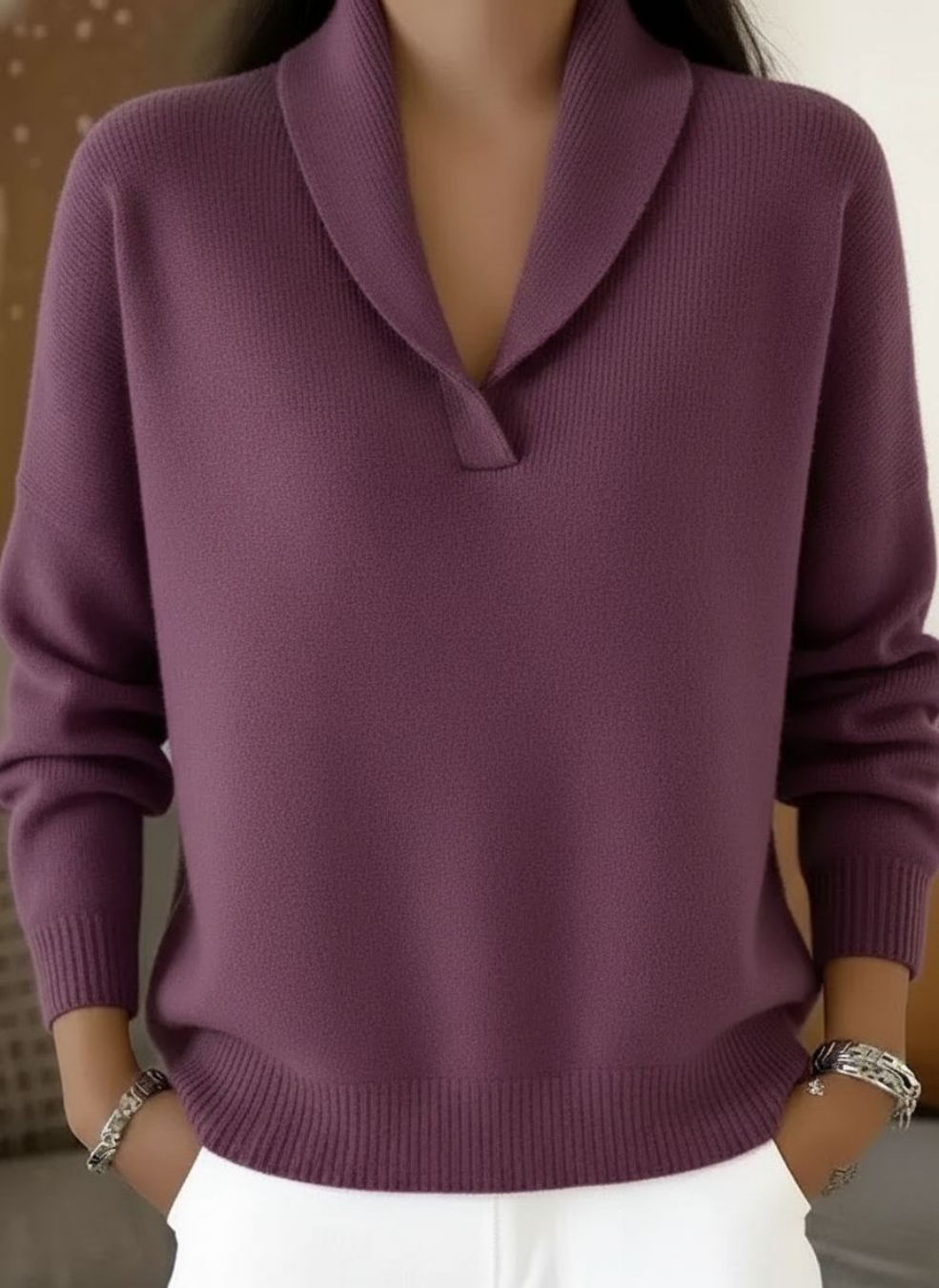 Fioralba - Maglione Raffinato con Scollo a V