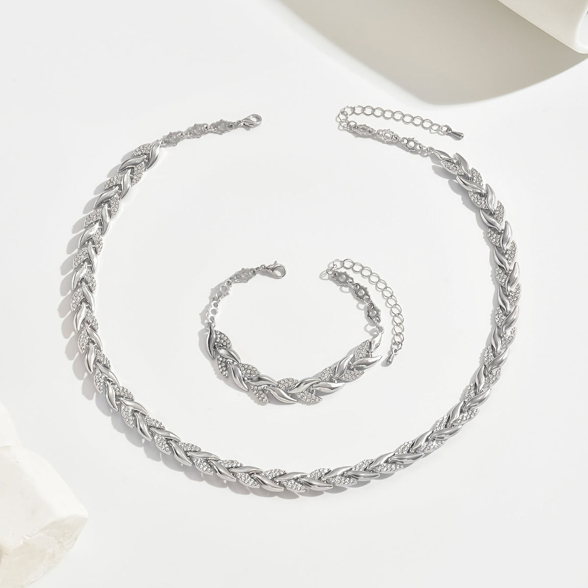 Ondina - Set Collana e Bracciale con Motivo a Coda di Pesce
