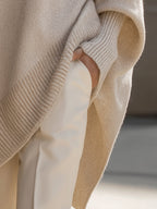 Mirevia - Maglione Oversize con Scollo Ampio
