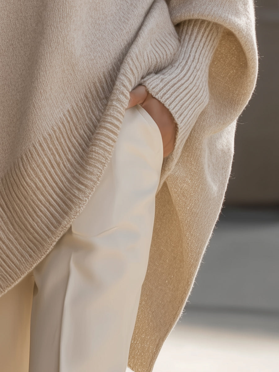 Mirevia - Maglione Oversize con Scollo Ampio