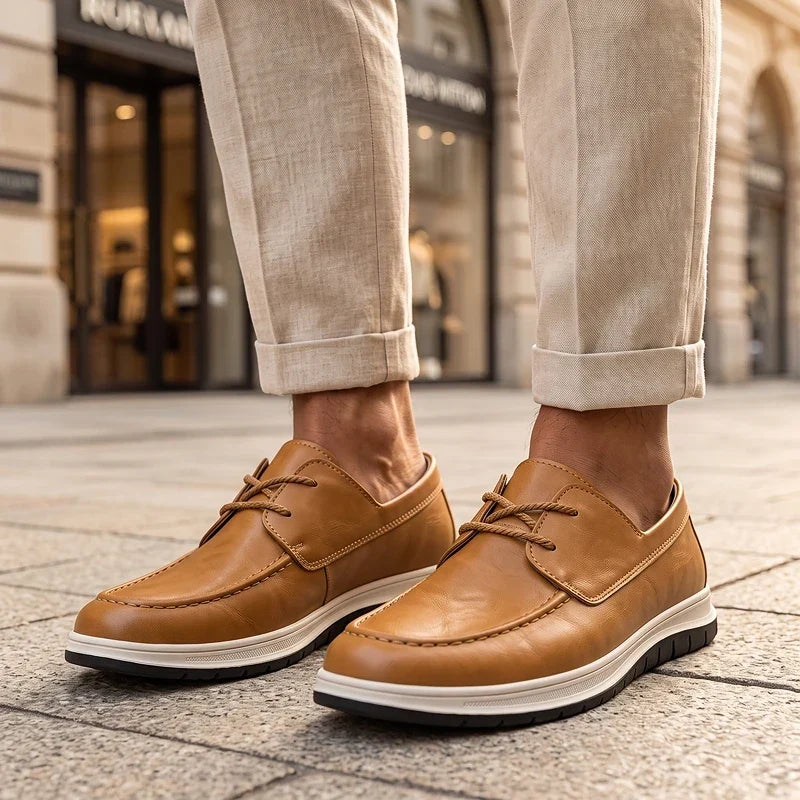 Quireno - Sneakers in Pelle dalle Tonalità Naturali