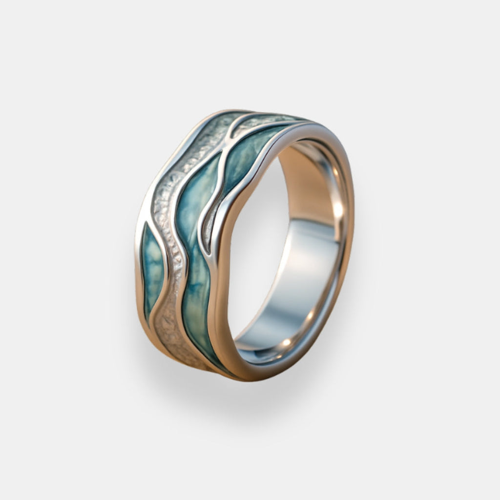 Ondina - Anello Ampio Smaltato con Zirconi