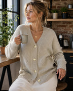 Lena - Cardigan in Cashmere a Maniche Lunghe