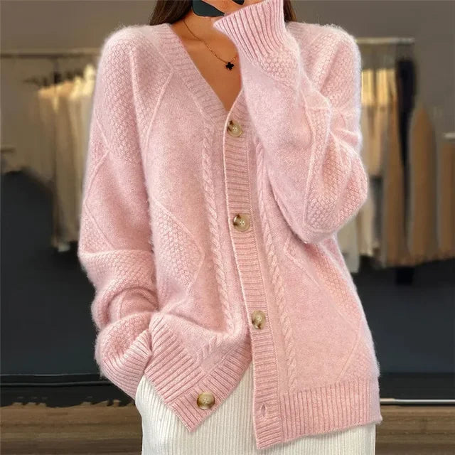 Lena - Cardigan in Cashmere a Maniche Lunghe