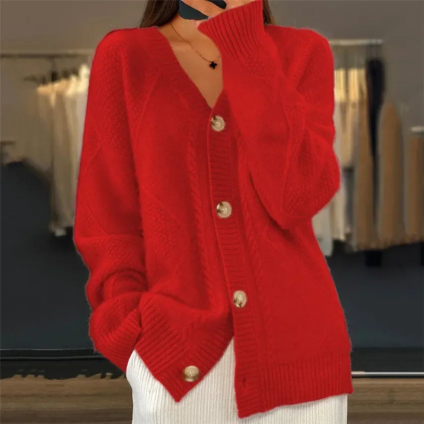 Lena - Cardigan in Cashmere a Maniche Lunghe