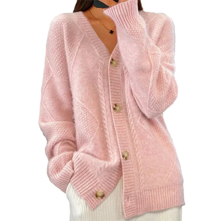 Lena - Cardigan in Cashmere a Maniche Lunghe