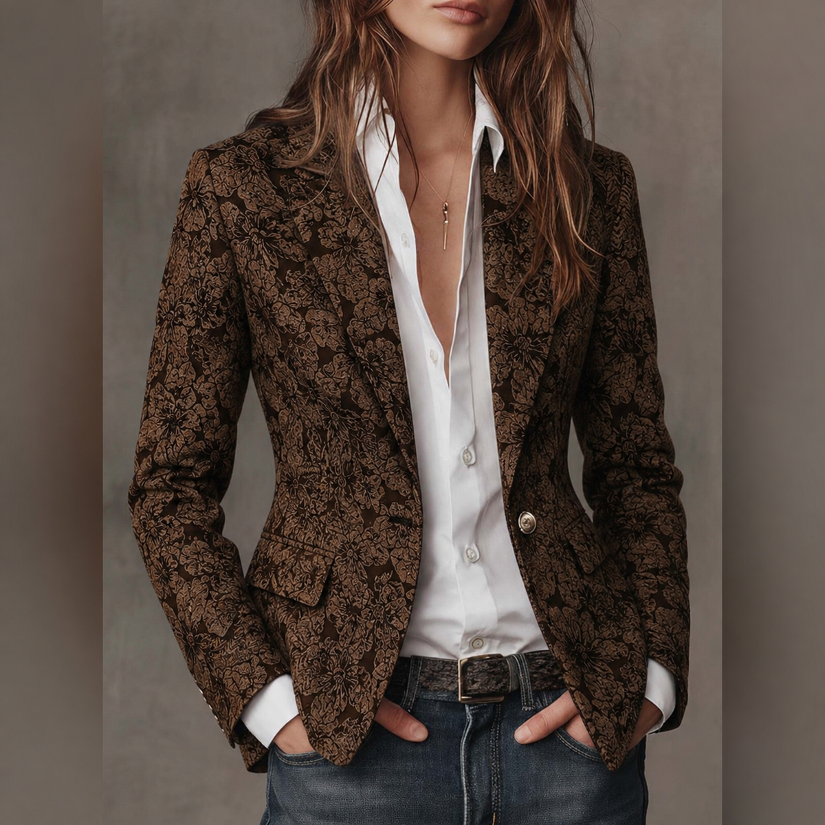 Jacquellia - Blazer Jacquard dal Taglio Raffinato