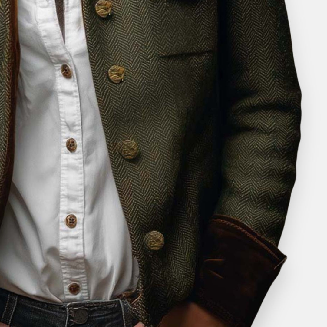 Azalienne - Cappotto con Dettagli in Velluto