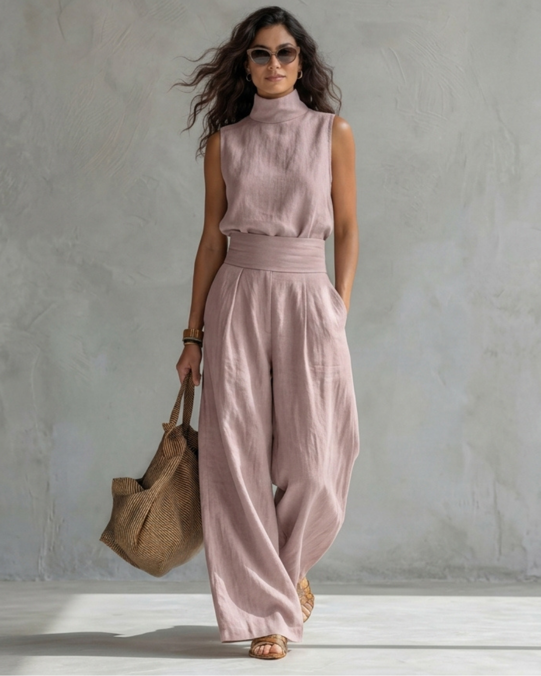 Violita - Set elegante con pantaloni a palazzo e top