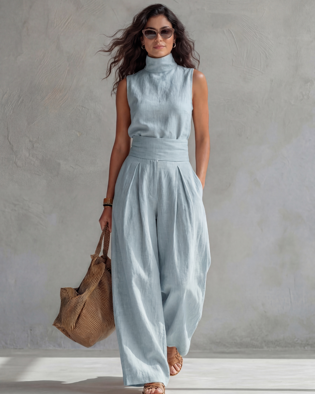 Violita - Set elegante con pantaloni a palazzo e top