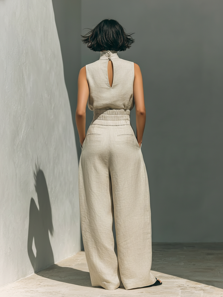 Violita - Set elegante con pantaloni a palazzo e top