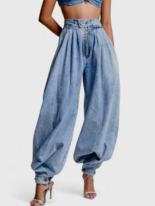 Mariella - Jeans Ampi a Vita Alta