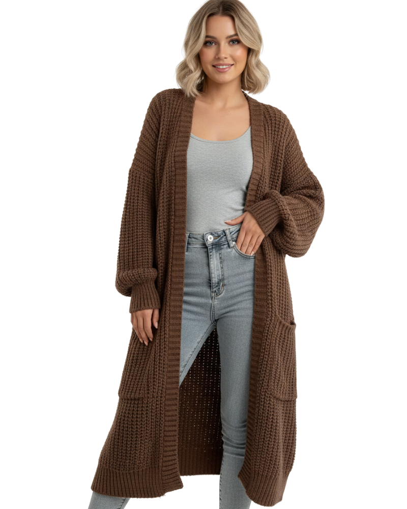 Elvaria - Cardigan Lungo in Maglia
