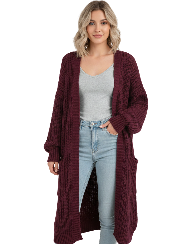 Elvaria - Cardigan Lungo in Maglia