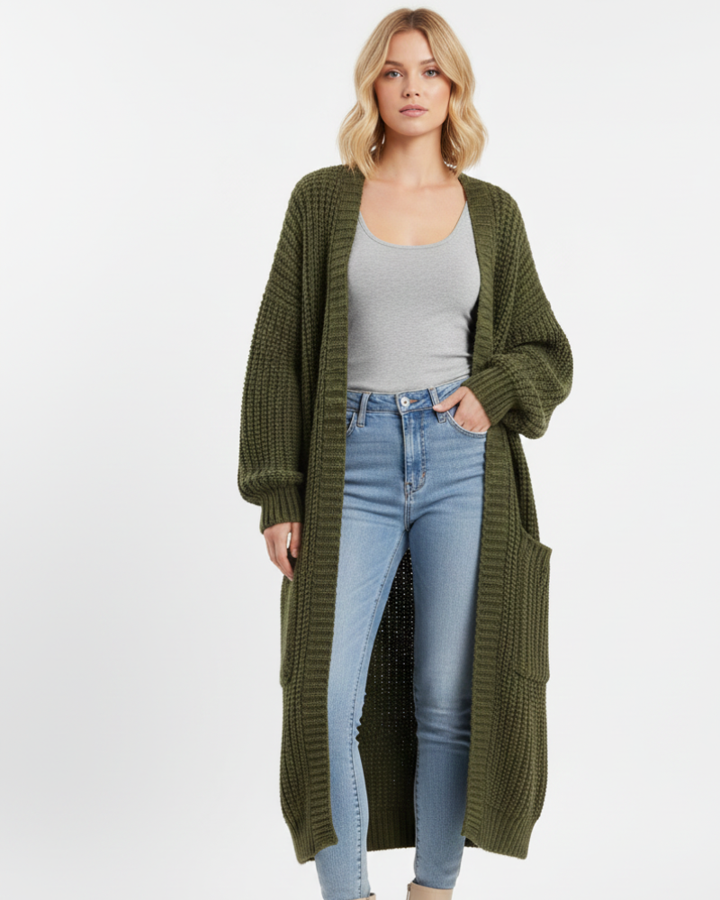 Elvaria - Cardigan Lungo in Maglia