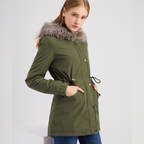 Evelina - Parka Invernale con Dettagli in Velluto